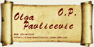 Olga Pavličević vizit kartica
